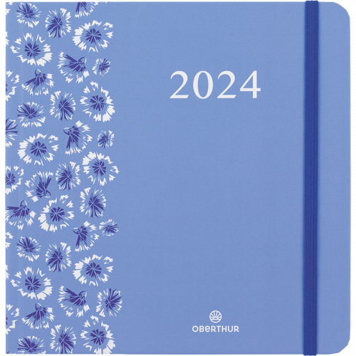 OBERTHUR Agenda PRIMROSE 25, spiralé, Janvier à Décembre 2024, format  17x24,5cm Bleu vert ≡ CALIPAGE
