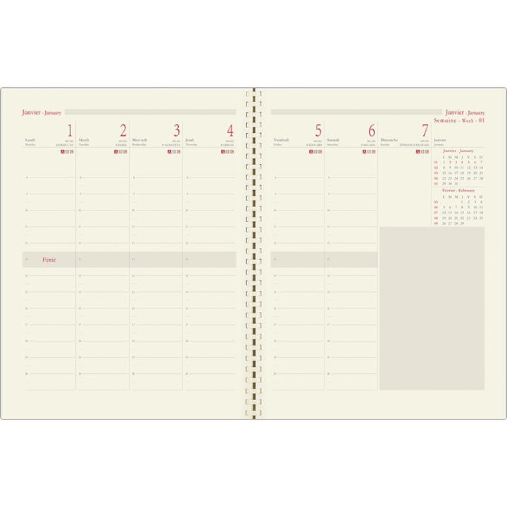 Recharge agenda 82710 - 27 classique spiralée FSC 2027