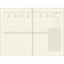 Agenda Oberthur SEMAINIER 25 - 16 x 24 cm - 1 semaine sur 2 pages