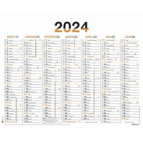 Calendrier Fluo 7 mois PEFC 2024 - Calendriers