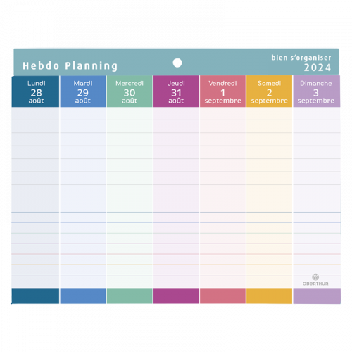 Calendrier 2023/2024 - Bien s'organiser - 30 x 30 cm - Oberthur