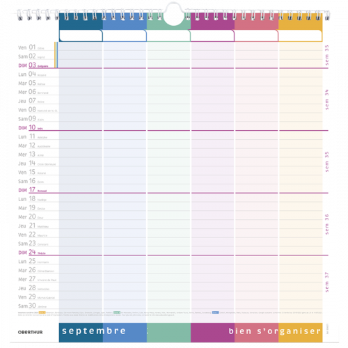 Calendrier Bien S'organiser FSC 2024 - Calendriers