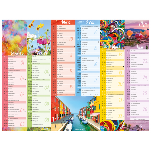 Calendrier 6 mois Color Story PEFC 2024 - Calendriers