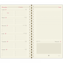 Agenda de poche Mini Labo - 1 semaine sur 2 pages - 9 x 17,5 cm - beige 