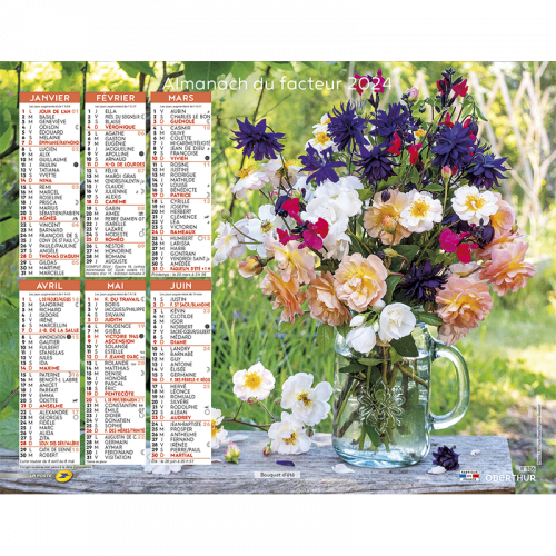 Almanach calendrier du facteur 2024 Bouquets - Calendriers