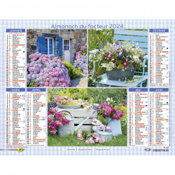 Almanach calendrier du facteur 2024 Ambiances fleuries