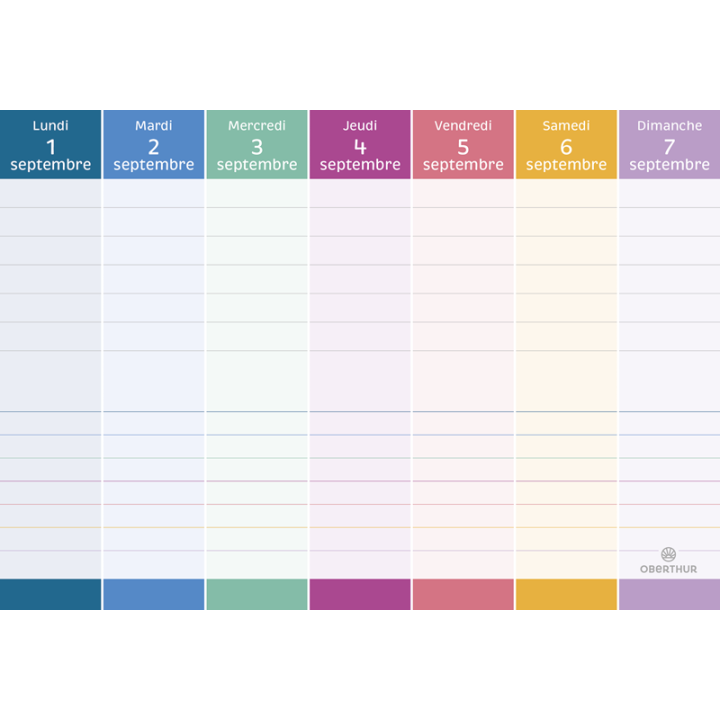 Hebdo Planning  2026-2027 - Calendrier familial Oberthur