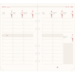 Recharge organiseur 17 semaine à la verticale