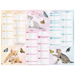 Calendrier 6 mois Chatons PEFC 2026