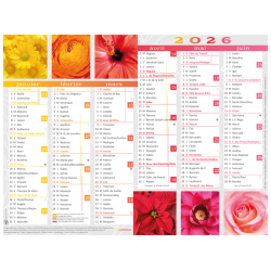 Calendrier 6 mois Fleurs PEFC 2026