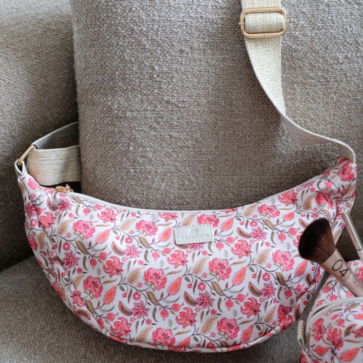 Sac demi-lune Bahia Batik Oberthur – Motif floral chic