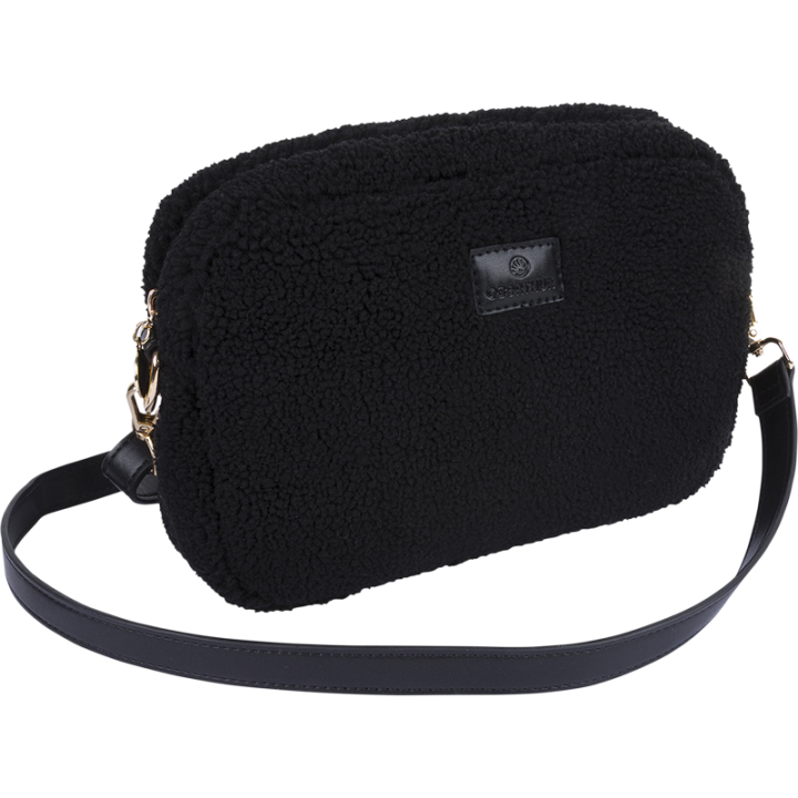 Sac à main Laponie – Sac noir en fausse fourrure douce et tendance