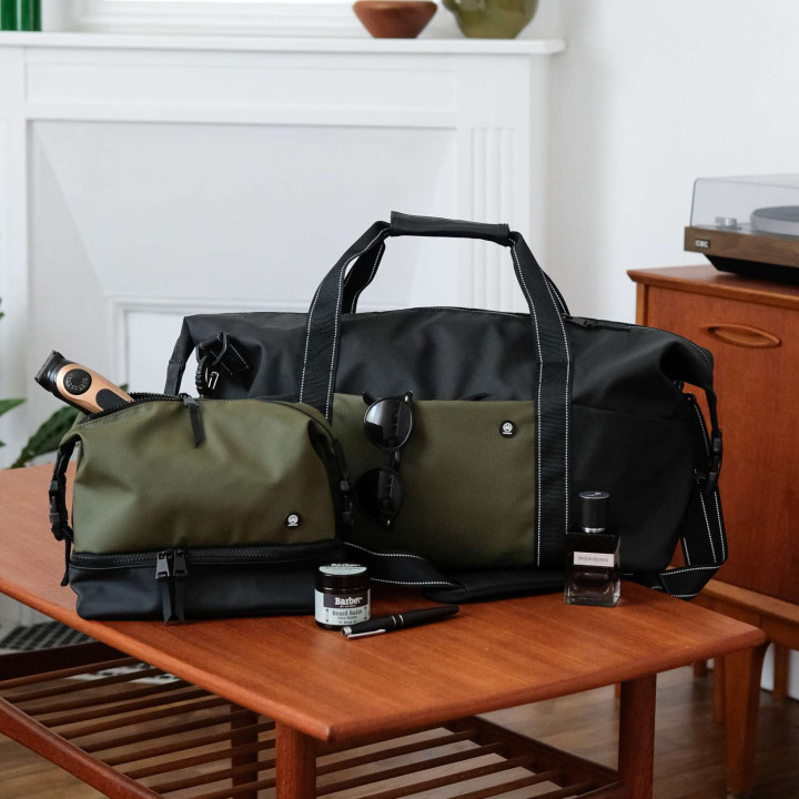 Sac week-end Cork kaki et noir – pratique, spacieux et élégant