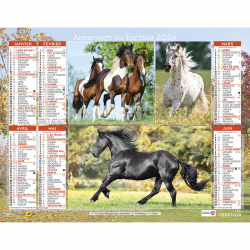 Almanach du facteur 2026 Chevaux