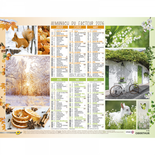 Almanach du facteur 2025 4 saisons