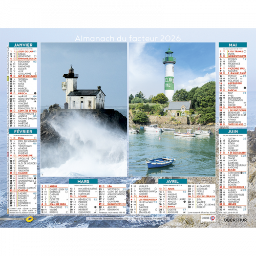 Almanach calendrier du facteur 2024 Voiliers et Phares