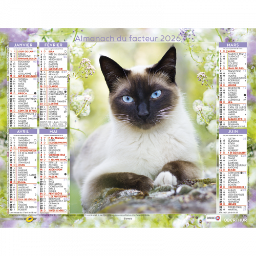 Almanach calendrier du facteur 2025 Chats