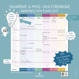 Calendrier Familial 2026-2027 Oberthur - Organisation de la famille