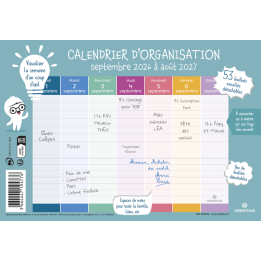 Hebdo Planning  2026-2027 - Calendrier familial Oberthur