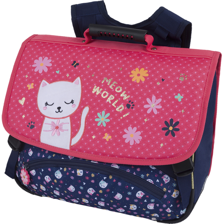 Cartable Chaton dos 38 - Collection scolaire | Oberthur