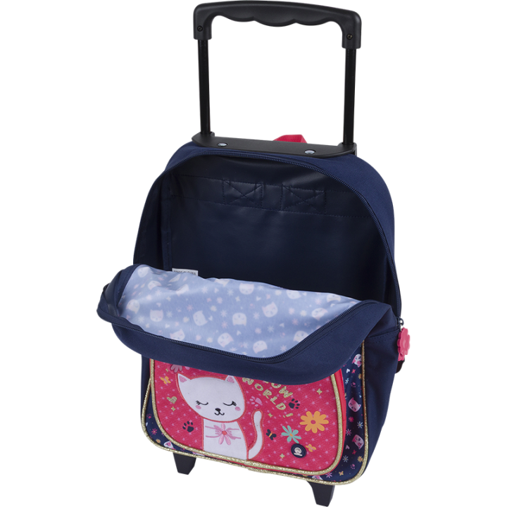 Petit sac à roulettes Chaton - Collection scolaire | Oberthur