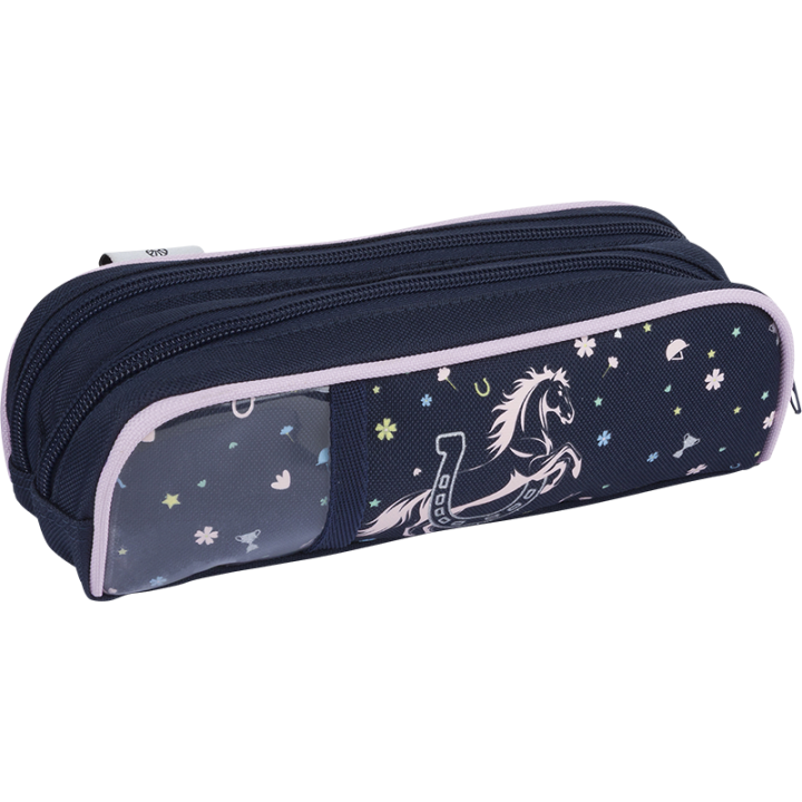 Trousse double Cheval - Collection scolaire | Oberthur