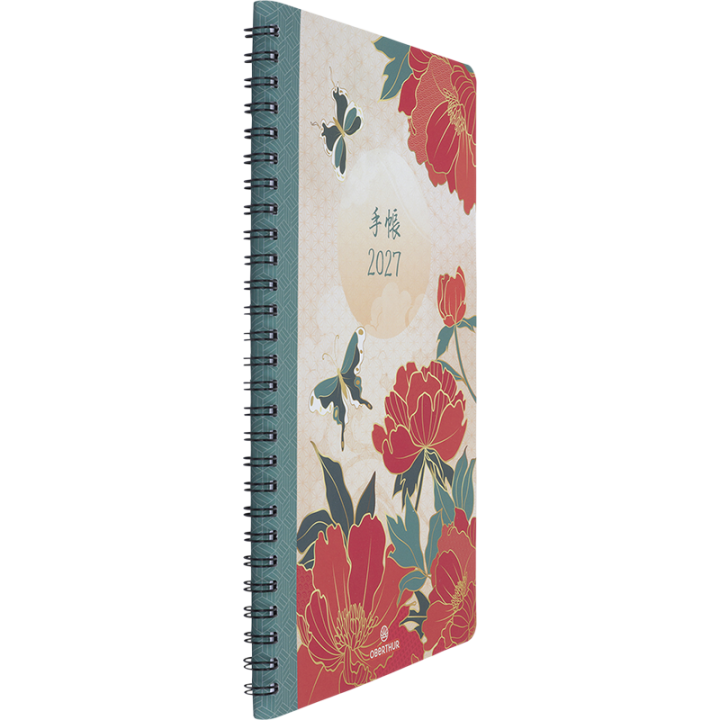 Agenda Tokyo 2027 Oberthur – Semainier à spirales motifs japonais