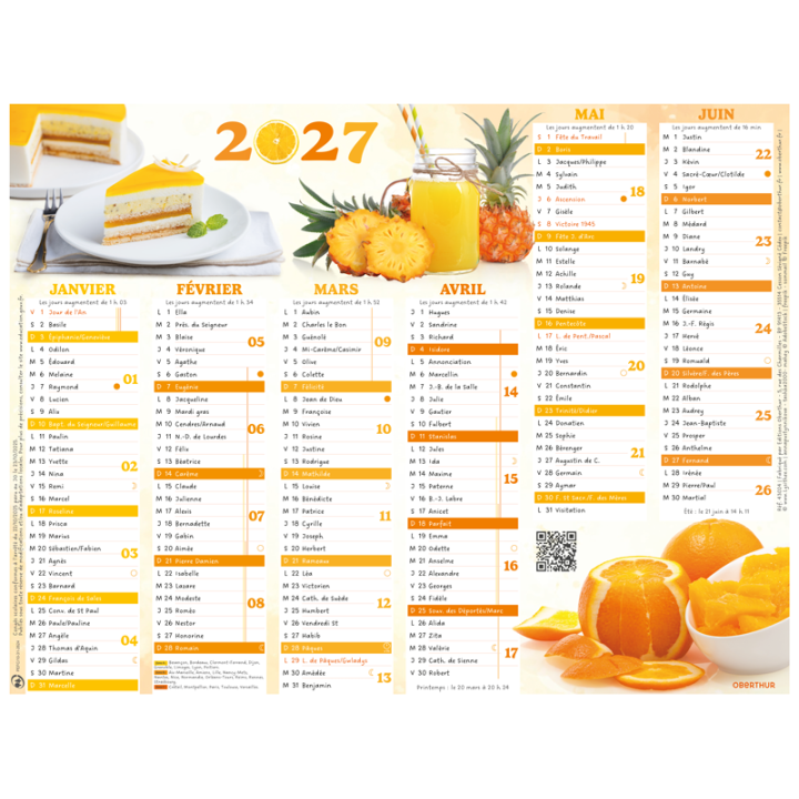 Calendrier 6 mois Cuisine PEFC 2027