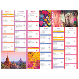 Calendrier 6 mois Color Story PEFC 2027