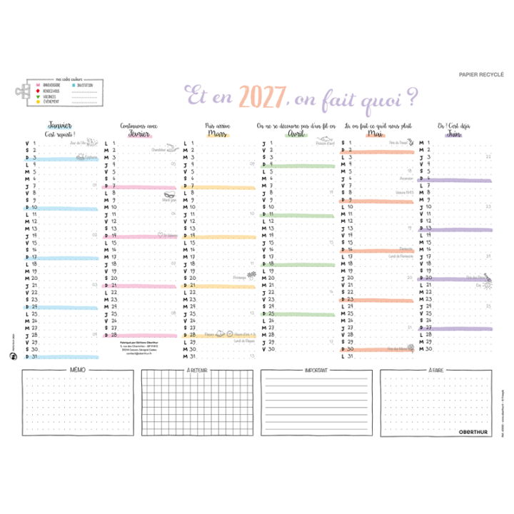 Bullet calendrier PEFC 2027