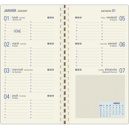 Recharge agenda 844101 - 16 poche Kent spiralée FSC 2027